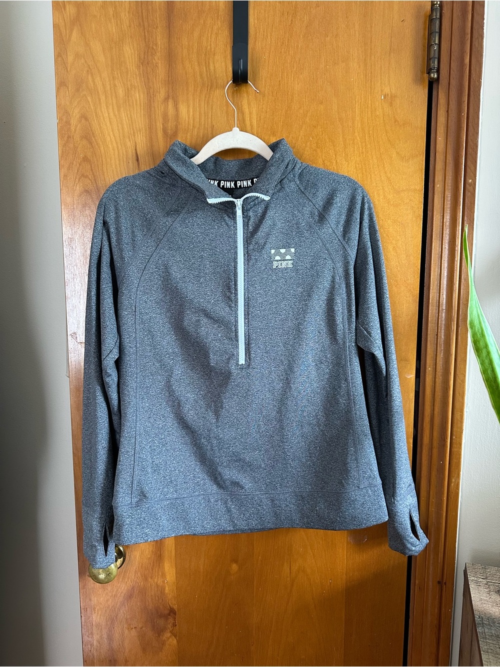PINK Victoria's Secret Gray Quarter-Zip Pullover